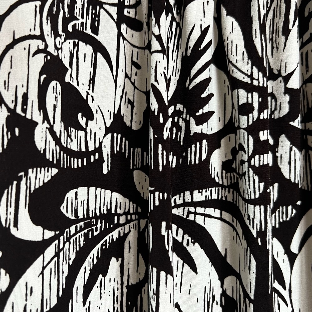 Lucy & Laurel Fit and Flare Stretchy Midi Pull Over Patterned Dress High Waist 8 - Picture 4 of 6